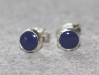 Lapis - Rund - Cabochon - 5-6mm - Silber - Ohrstecker