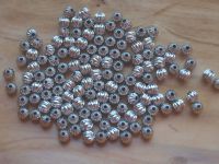 Kugeln gerieft - 6mm - Schmuckzubeh�r - Metall rhodiniert