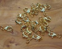 Karabiner  Verschluss - 15mm - Metall rhodiniert golden