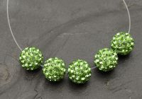 Schmuckperlen 8mm mit Strass gr�n  10 St�ck