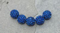 Schmuckperlen 8mm mit Strass blau 10 St�ck