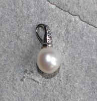 Perle - Zirkonia - Anh�nger mit Fassung - Sterlingsilber