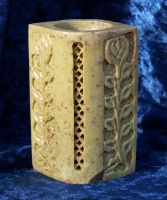 Speckstein - Vase Gravur - 10 x 7 x 5 cm - 2 St�ck