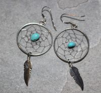 T�rkis - Traumf�nger - Indianer - Silber - Ohrringe - 2 Paar