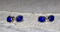 Lapis - Oval - Cabochon - 8mm - Silber - Ohrstecker - 1 Paar