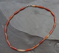 Karneol - Spindel - 20x5mm - 49 cm - Kette