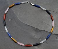 Multicolor Edelstein - Spindel - 20x5mm - 49 cm - Kette