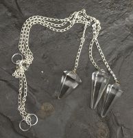 Bergkristall - Pendel mit Kette - 30-35mm - 3 St�ck