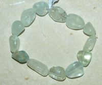 Aquamarin - Barock Freeform - 9-12mm - Armband Elastik - 1 St.