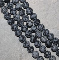 Schneeflocken Obsidian - Kugel - matt - 10mm - Kettenstrang