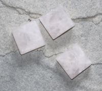 Rosaquarz - Quadrat gebohrt - Anh�nger - 25x25mm - 1 St�ck