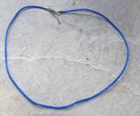 Kette aus Kunstseidenband - blau - 1,5mm - 45cm - 10 St�ck