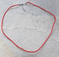 Kette aus Kunstseidenband - rot - 1,5mm - 45cm - 10 St�ck