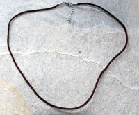 Kette aus Kunstseidenband - braun - 1,5mm - 45cm - 10 St�ck