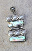 Paua Muschel - Perle - Anh�nger - Metall - 50mm - 1 St�ck