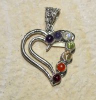 Edelstein - Herz mit Fassung - Anh�nger -  1 St�ck
