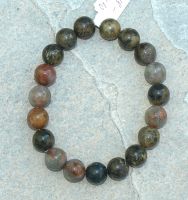 Versteinerter Sauriercoprolit - Kugel - 10mm - Armband Elastik -