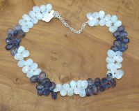 Iolith - Labradorit -  Tropfen - facettiert - Edelstein Kette