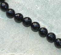 Turmalin - schwarz  - Kugel - 10mm -  Kettenstrang