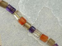 Edelstein - Multicolor - Zylinder facettiert - 9-10mm- Kettenstr