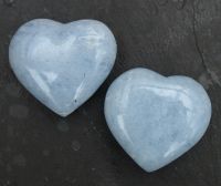 Calcit blau - Herz - Handschmeichler - 35mm - 1 St�ck