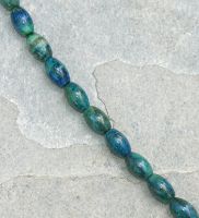 Azurit-Malachit - Olive - 8x12mm - Kettenstrang