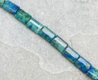 Azurit-Malachit - Rechteck - 10x14mm - Kettenstrang