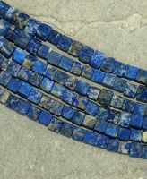 Lapis - W�rfel mittig gebohrt - matt - 6mm - Kettenstrang