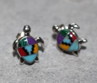 T�rkis - Schildkr�te - Indianer - Ohrstecker - Silber