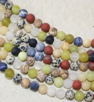Edelstein Mix - Multicolor - Kugel - matt - 6mm - Kettenstrang