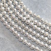 Lava - silber plated - Kugel - 8mm - Kettenstrang