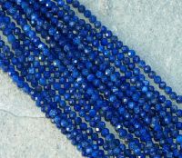 Lapis - Kugel - facettiert - 3mm - Kettenstrang