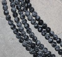 Schneeflocken Obsidian - Kugel - matt - 6mm - Kettenstrang