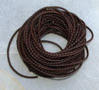 Kunstleder Band geflochten - braun - 1 Meter - 10 St�ck