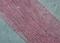 Rosaquarz - Kugel - facettiert - 3mm - Kettenstrang