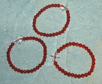 Achat rot - Kugel - 4mm - Kinder Armband Elastik - 3 St�ck