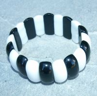 Achat - Onyx - gew�lbt - 24-25mm - Armband Elastik - 1 St�ck