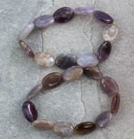 Achat Lavendel - Oval - 10-12mm - Armband Elastik - 2 St�ck