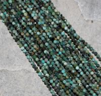 T�rkis - Kugel - facettiert - 2mm - Kettenstrang