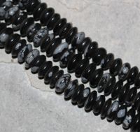 Schneeflocken Obsidian - Rondelle - 9mm - Kettenstrang