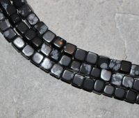 Schneeflocken Obsidian - W�rfel - 8mm - Kettenstrang