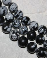 Schneeflocken Obsidian - Kugel - 16-18mm - Kettenstrang