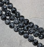 Schneeflocken Obsidian - Kugel - 10mm - Kettenstrang
