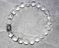 Bergkristall - Kugel - 8mm - Buddha - Armband Elastik - 1 St�ck