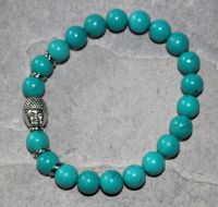 Magnesit gef. - Kugel - 8mm - Buddha - Armband Elastik - 1 St�ck