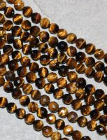 Tigerauge - braun - Kugel - facettiert - 6mm - Kettenstrang
