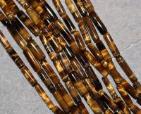 Tigerauge - braun - Zylinder - 4mm - Kettenstrang
