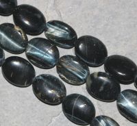 Tigerauge - blau - Oval - 16x12mm - Kettenstrang