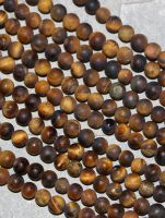 Tigerauge - braun - Kugel - matt - 4mm - Kettenstrang