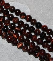 Tigerauge - rot - Kugel - 6mm - Kettenstrang
